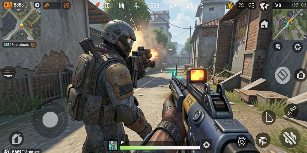Tampilan seru dari gameplay CW8888 dengan aksi menegangkan di medan perang.