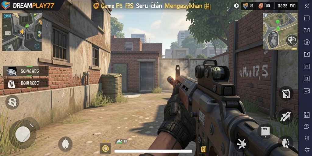 Tampilan gameplay intense di DREAMPLAY77 dengan aksi tembak-menembak yang seru.