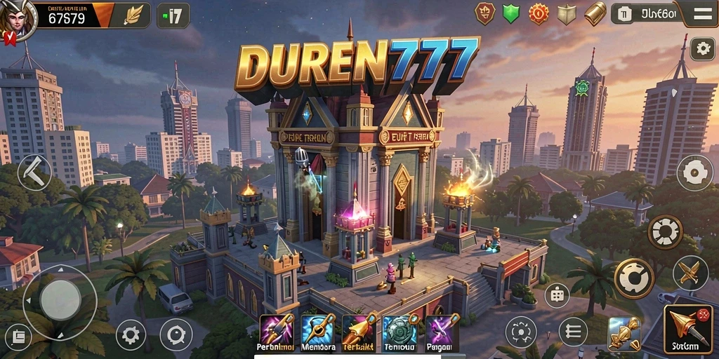 Gameplay seru dalam DUREN777 dengan menara pertahanan strategis.