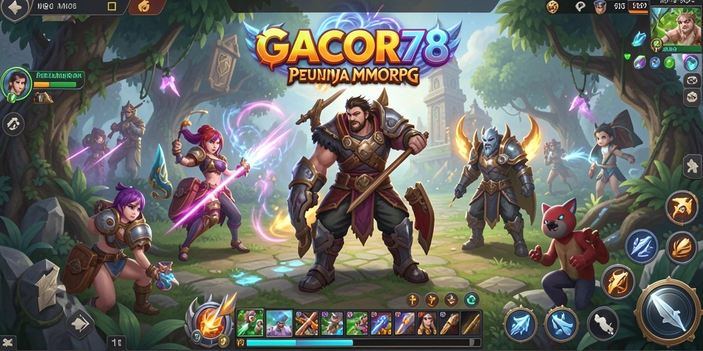 Tampilan gameplay seru di dunia GACOR78 MMORPG.