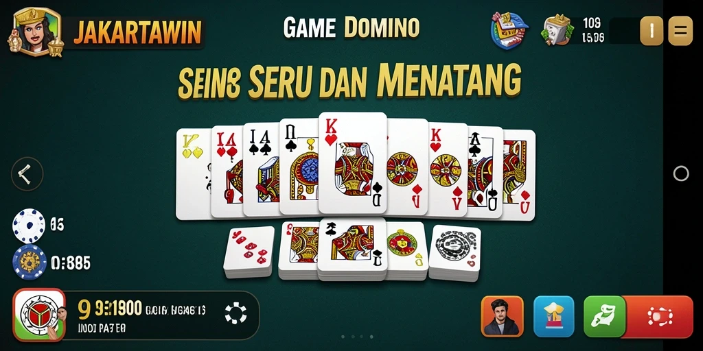 Tampilan gameplay seru dari JAKARTAWIN yang menampilkan aksi Domino.