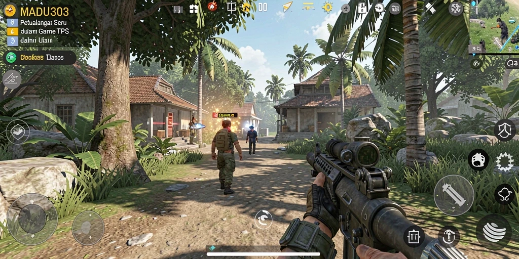 Gameplay mendebarkan dalam MADU303 dengan aksi TPS yang intens.