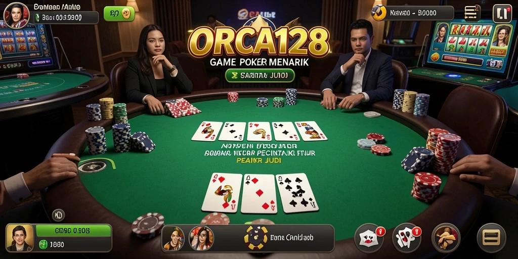 Tampilan gameplay ORCA128 yang seru dalam permainan poker.