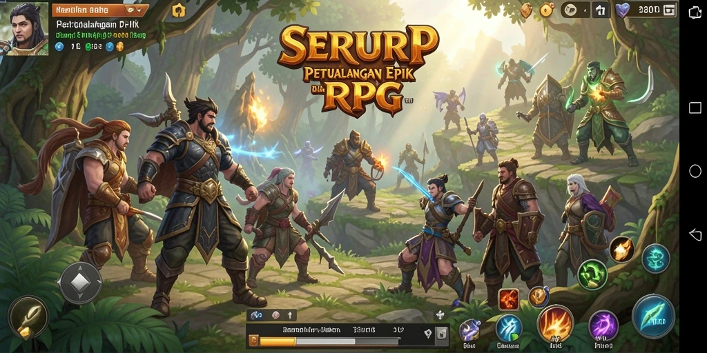 Tampak serunya gameplay RPG di SERURP dengan karakter dan monster yang beragam.